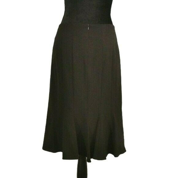 AB Studios Black Skirt Buttons Pleated Back Hem Size 12 - Picture 2 of 5